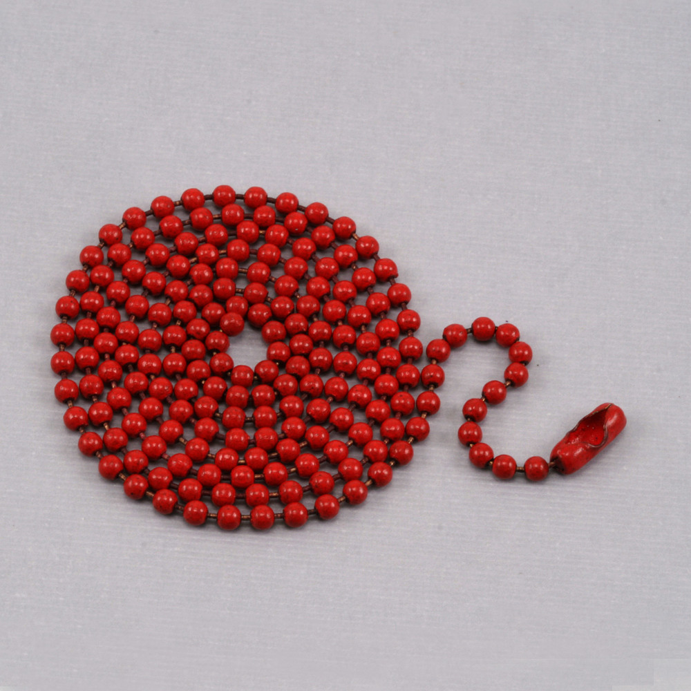 Chain & Clasps Red Ball Chain with connector, 30" 2.4mm